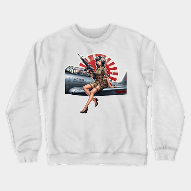 Fly Girl Crewneck Sweatshirt by Rawlifegraphic